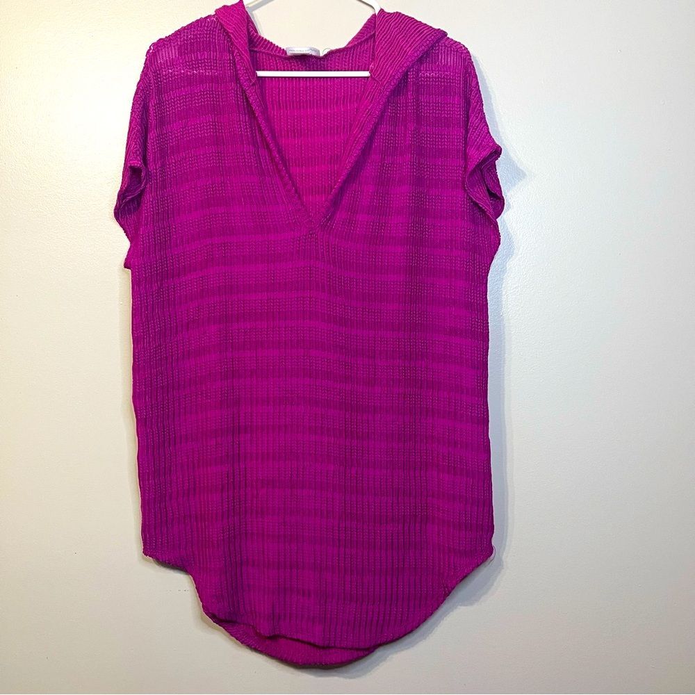 Jordan Taylor Magenta Pink Hooded Swimsuit Cover-up L made in USA